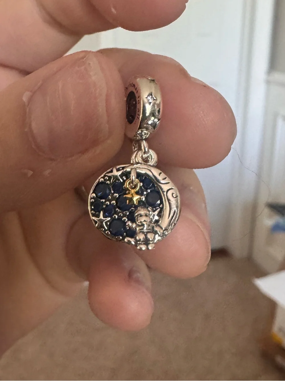 New Santa on the Moon Charm